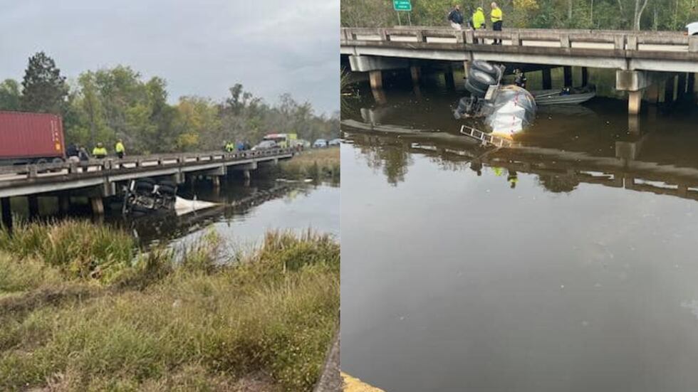 Crash on I-10 at Ascension Parish and St. James Parish Parish line
