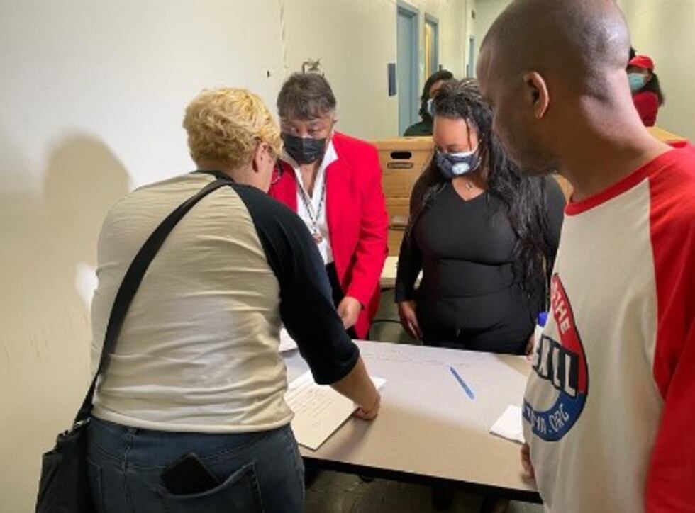 Organizers of the Mayor LaToya Cantrell recall effort Eileen Carter, left, and Belden Batiste,...