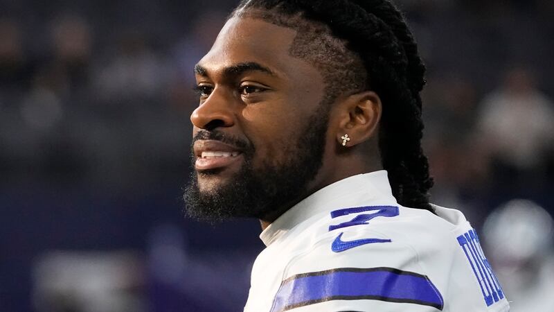 FILE - Dallas Cowboys cornerback Trevon Diggs stands on the field before a preseason NFL...