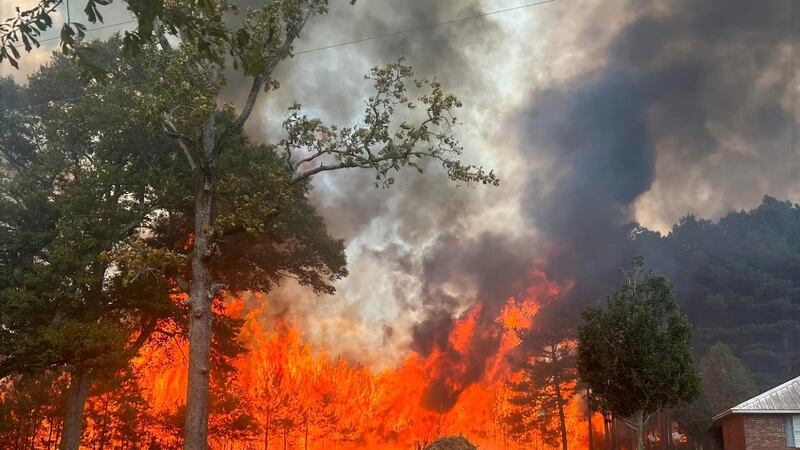 A fire in northern Washington Parish was approaching some homes near Mount Hermon on Friday...