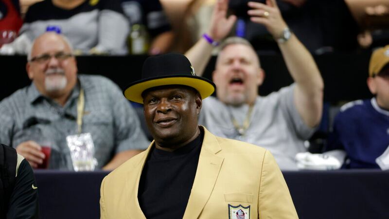 Former New Orleans Saints and Hall of fame player Rickey Jackson watches teams play during the...