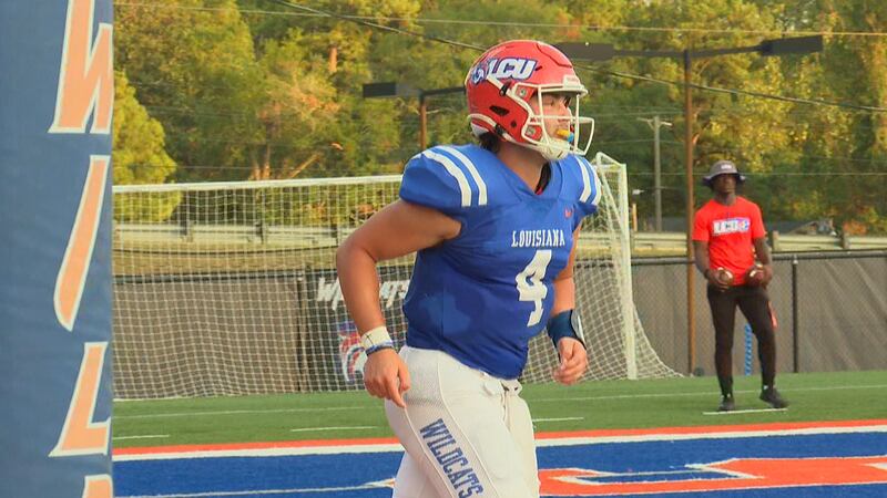 Sal Palermo rushes in for his second touchdown in a 60-14 win over Wayland Baptist