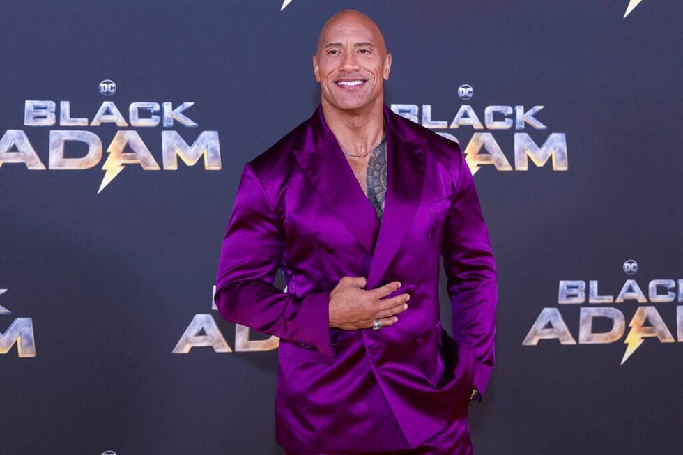 Dwayne Johnson a.k.a. The Rock poses for photographers upon arrival for the premiere of the...