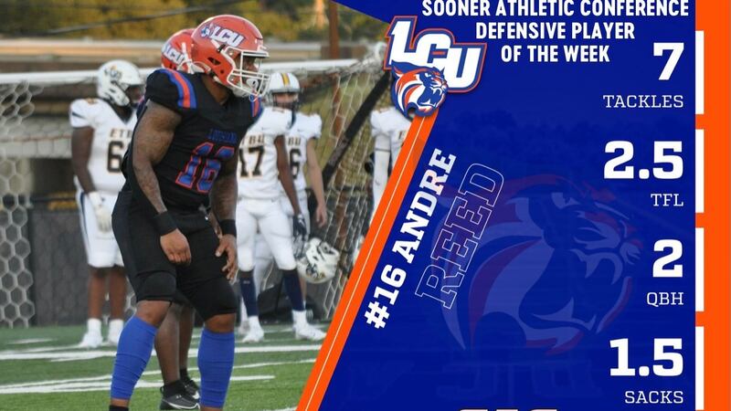 Reed recorded 2.5 TFL and 1.5 sacks in LCU's win over ETBU.