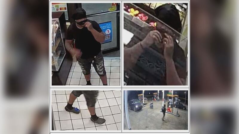 The unknown suspect accused of robbing the Circle K gas station in Kingsville.