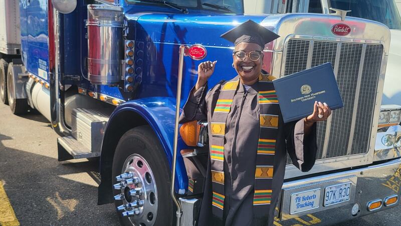 Robyn Roberts, of Las Vegas, is a great-grandmother who earned her degree online out on the...