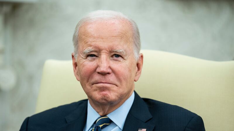 President Joe Biden, seen here in a meeting with Ukrainian President Volodymyr Zelenskyy in...