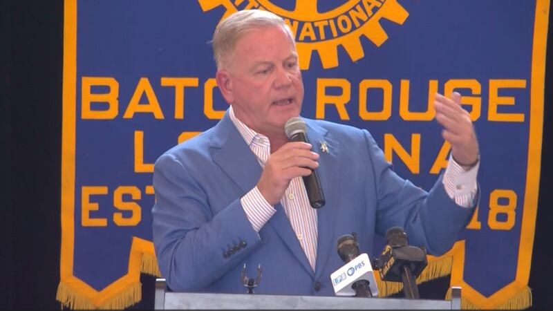 LSU head football coach Brian Kelly was the guest speaker for the Rotary Club of Baton Rouge...