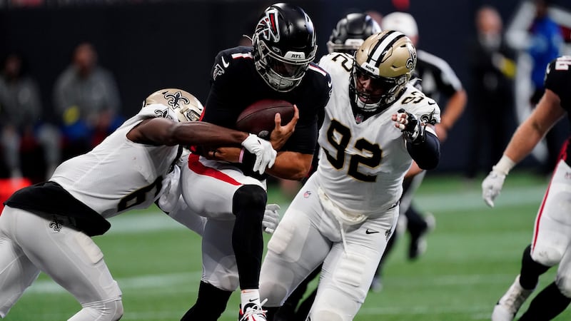 New Orleans Saints safety Marcus Maye (6) and New Orleans Saints defensive end Marcus...