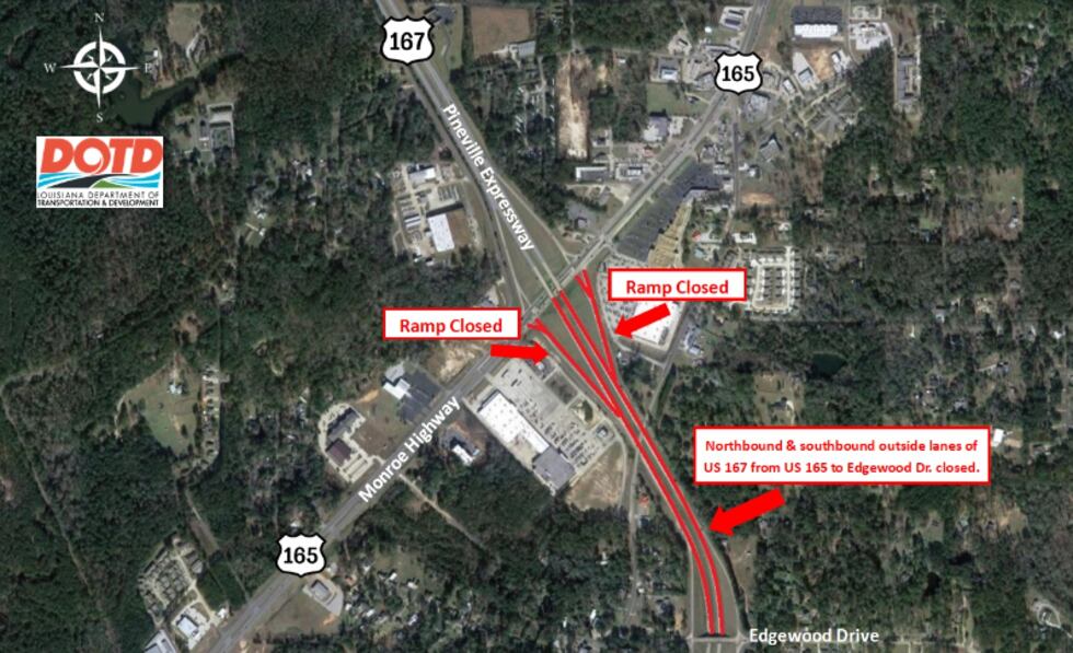 Closures during DOTD project