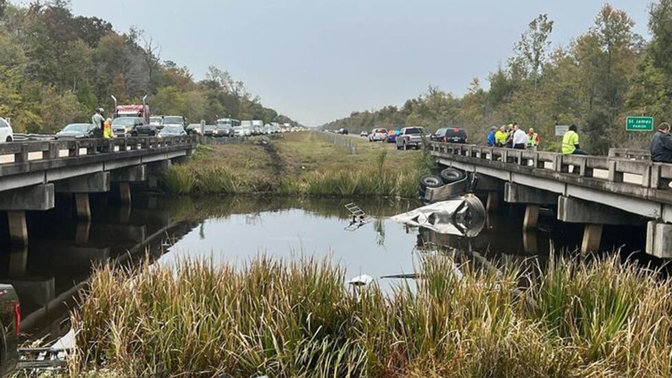 An 18-wheeler went off I-10 at the St. James Parish-Ascension Parish line and ended up...